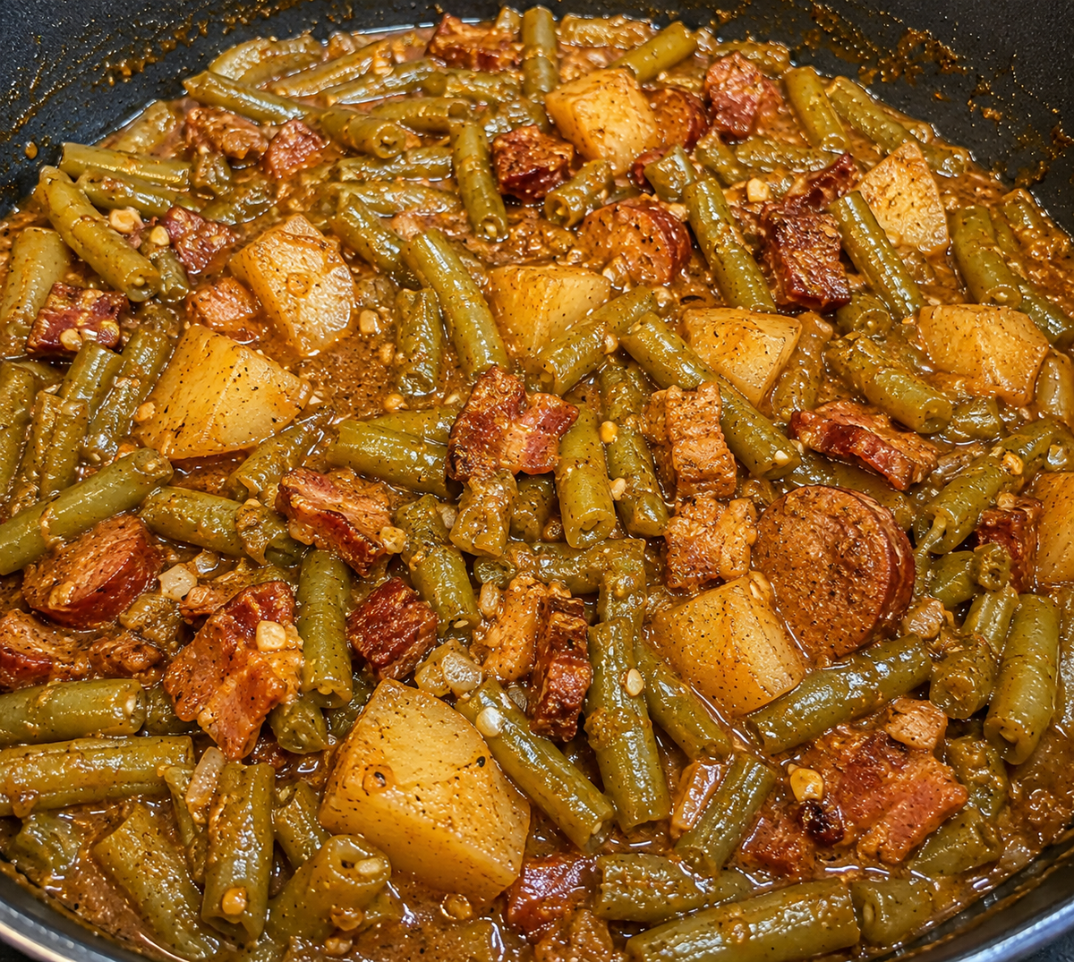 Smothered green beans recipe
