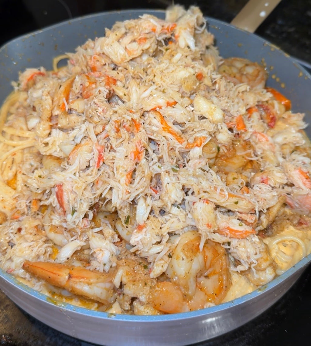 Loaded seafood linguine recipe